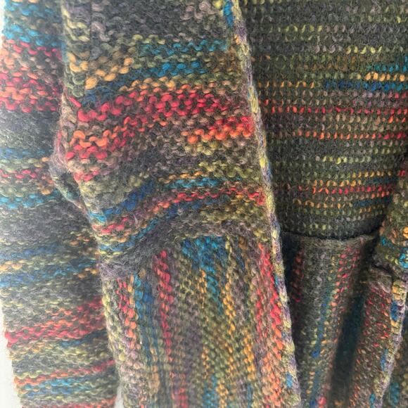VTG Talbots Small Petite Mohair Blend Open Cardigan Rainbow Cozy Boho - Picture 5 of 8